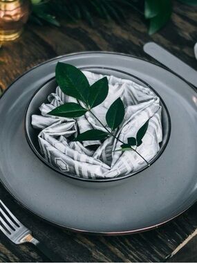 BAREBONES ENAMELWARE Slate Gray Plates & Bowls